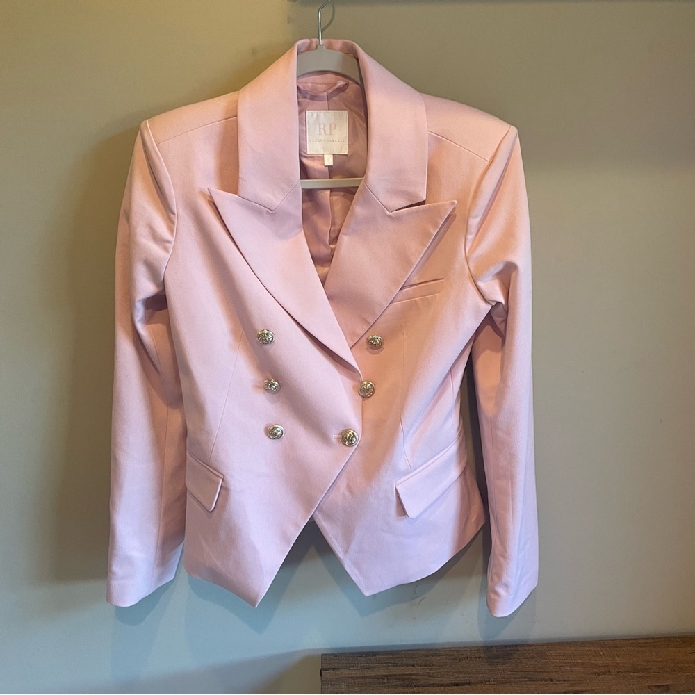 Rachel Parcell Pale Pink Double-Breasted Blazer - Picture 5 of 12